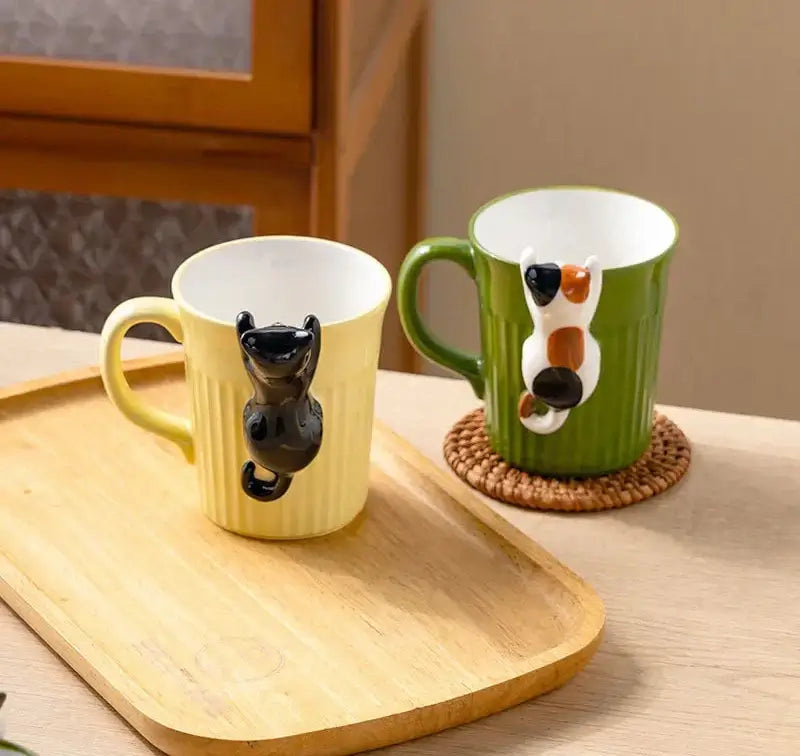 Cartoon cute cat ceramic mugs gift -Littlepawgive