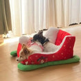 Load image into Gallery viewer, Cozy Christmas Sleigh Pet Bed
