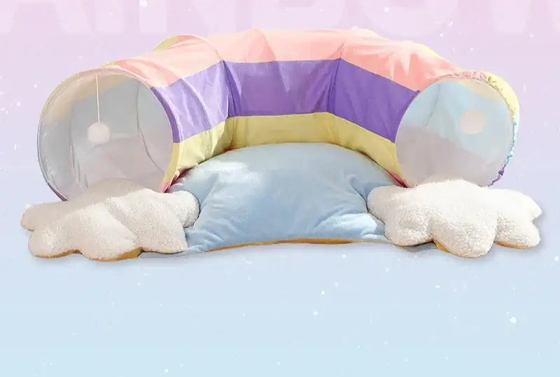 Rainbow Tunnel Cat Nest - Play & Rest Haven