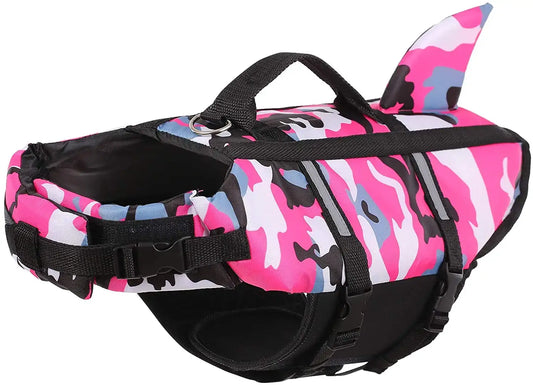 Shark Fin Dog Life Jacket - Camouflage Swim Vest