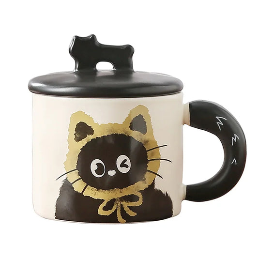 Cat Ceramic Mug with Lid - Perfect Gift