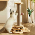 Load image into Gallery viewer, Cat climbing frame with sisal scratching post and interactive toys for playful and happy felines.
