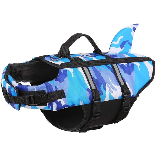 Shark Fin Dog Life Jacket - Camouflage Swim Vest