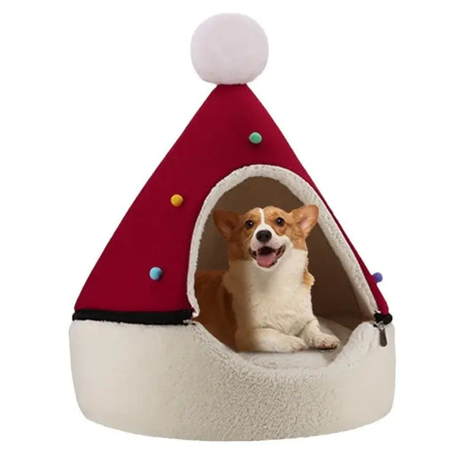 Cozy Christmas Tree Pet Bed for Cats and Dogs