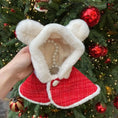 Load image into Gallery viewer, Charming Christmas Pet Cloak with Ears - Cozy & Stylish
