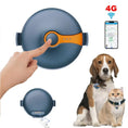 Load image into Gallery viewer, 4G Pet GPS tracker with a hand activating it, featuring a dog and cat wearing the device for real-time location tracking.
