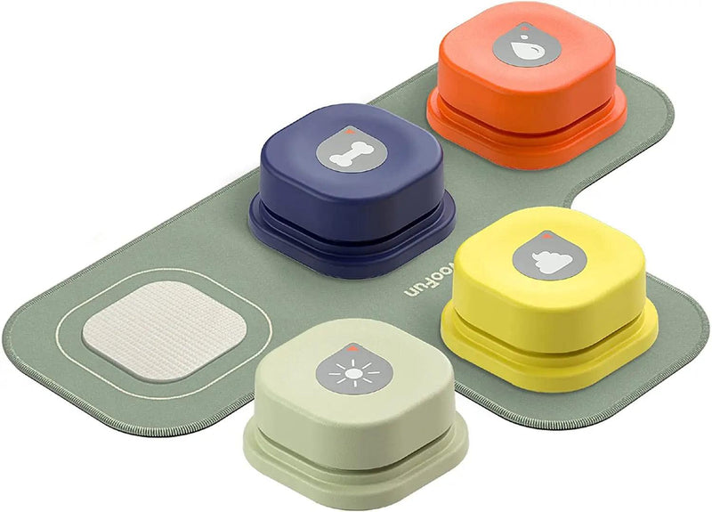 Smart Dog Buttons Communication set for pet vocal training - Durable and colorful buttons on a mat for connecting with pets - littlepawgive