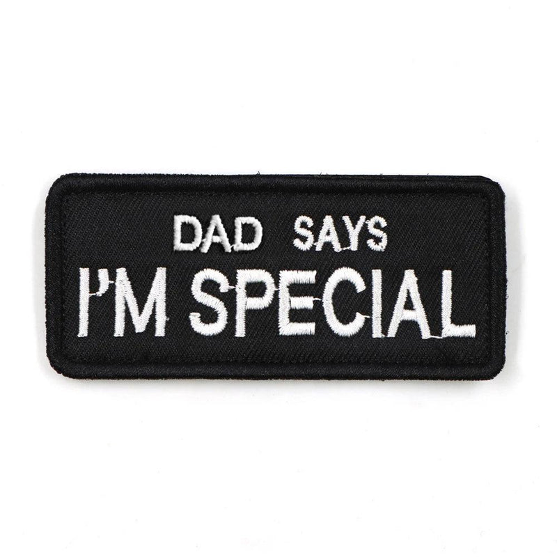 Personalized dog patch with text Dad Says I'm Special for vests, harnesses and collars - Littlepawgive