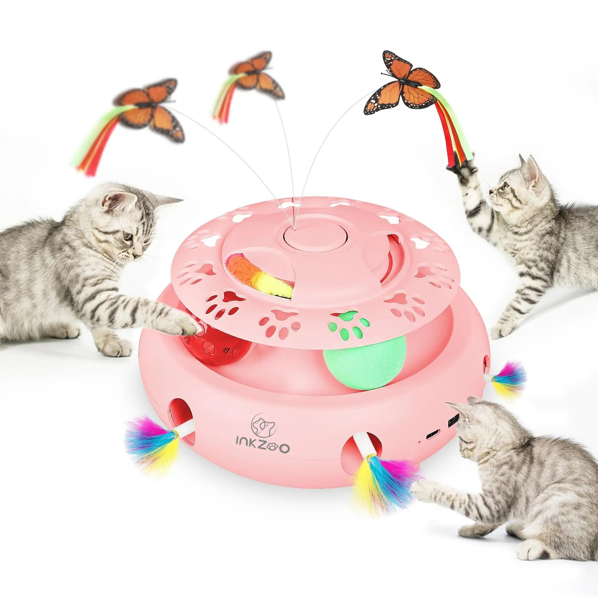 Interactive Smart Kitten Whack-A-Mole Toy with Butterflies by LittlePawGive cats playing and having fun