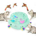 Load image into Gallery viewer, Kittens playing with Smart Kitten Whack-A-Mole interactive toy featuring seven holes and colorful butterflies by Littlepawgive
