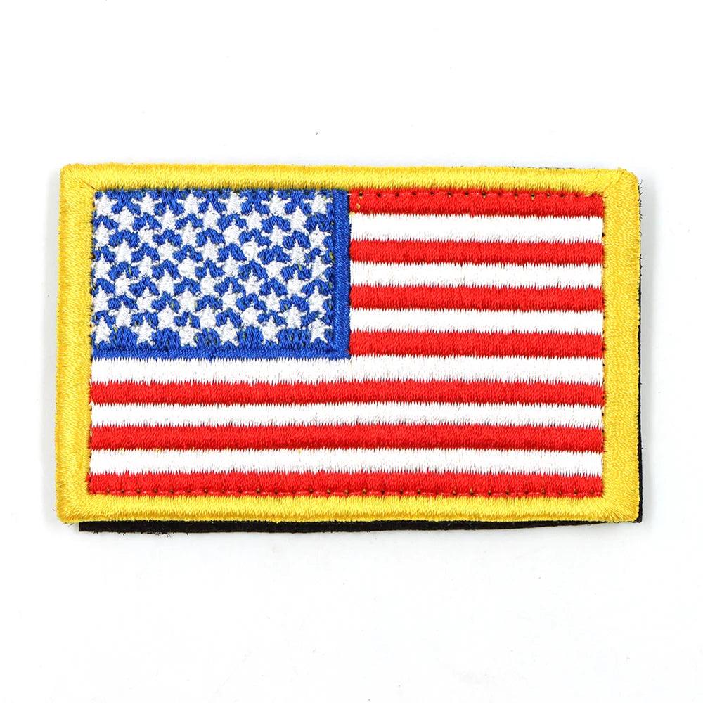 American flag patch with yellow border for K9 Tactical Patch Bundle by Littlepawgive