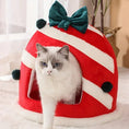 Load image into Gallery viewer, Cozy Christmas Cat Bed - Ultimate Kitten Retreat
