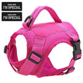 Load image into Gallery viewer, Durable pink Cat Tactical Harness Vest with handle, featuringMama Says I'm Special patches - Littlepawgive
