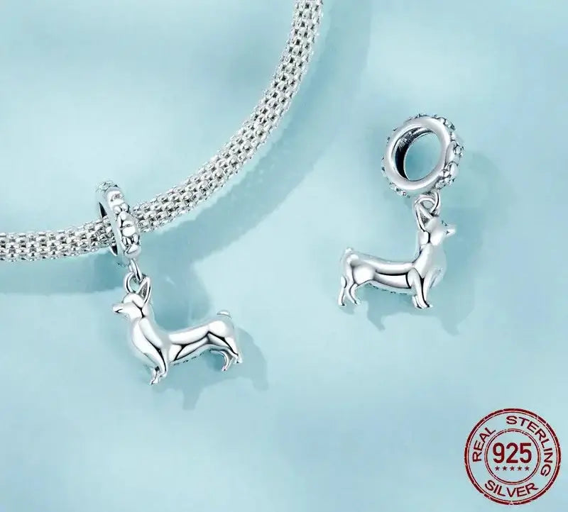 925 Sterling Silver Dog Pendant Charm for Bracelets and Necklaces -Littlepawgive