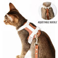 Load image into Gallery viewer, Cat wearing a stylish anti-lost leather harness with adjustable buckle, showcasing comfort and security for outdoor adventures.
