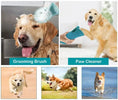 Load image into Gallery viewer, Golden retriever enjoying a grooming brush and paw cleaner, showcasing pet care solutions and happy dogs playing.
