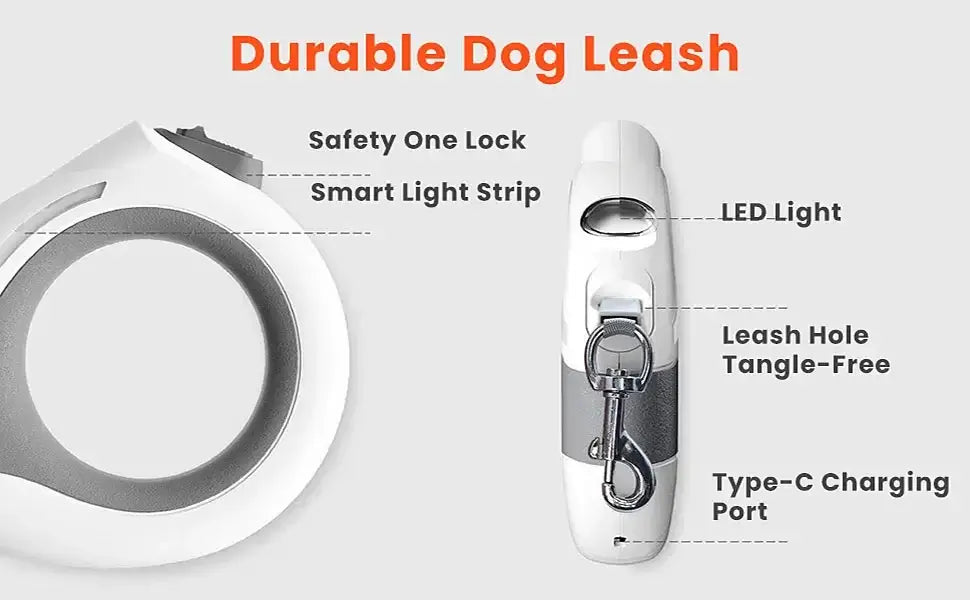 Ultimate LED Retractable Dog Leash - Hands-Free & Tangle-Free