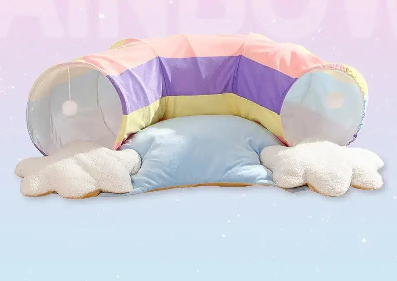 Rainbow Tunnel Cat Nest - Play & Rest Haven