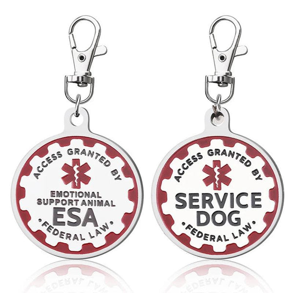 ID Tags Dog™ stainless steel engraved ESA and Service Dog nameplates, durable and stylish for emotional support animals - littlepawgive.