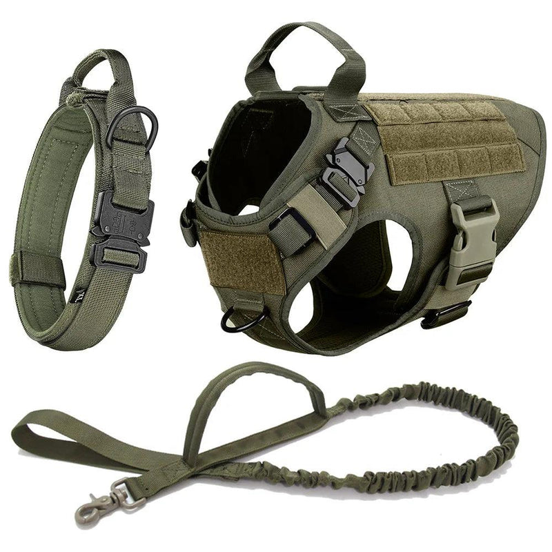 Tactial Dog Harness No Pull - Military Dog Harness for Training with Adjustable Straps Durable Nylon and Leash by littlepawgive