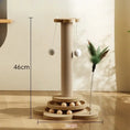 Load image into Gallery viewer, Cat climbing frame with sisal scratching post and playful toys, measuring 46cm tall and 24cm wide, in a warm setting.
