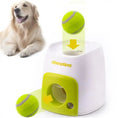 Load image into Gallery viewer, Automatic interactive pet toy ball launcher with green tennis ball, perfect for keeping dogs entertained and active.
